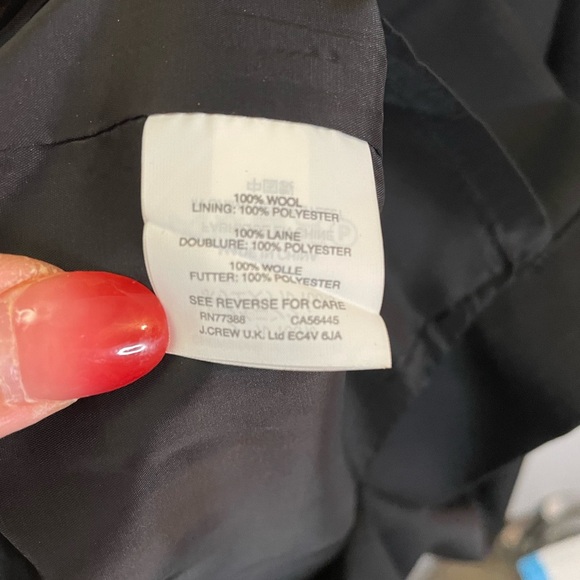 J CREW Wool Sheath Ruffle Dress Black Round Neckline Back Zip Lined SZ/0 - Picture 8 of 10